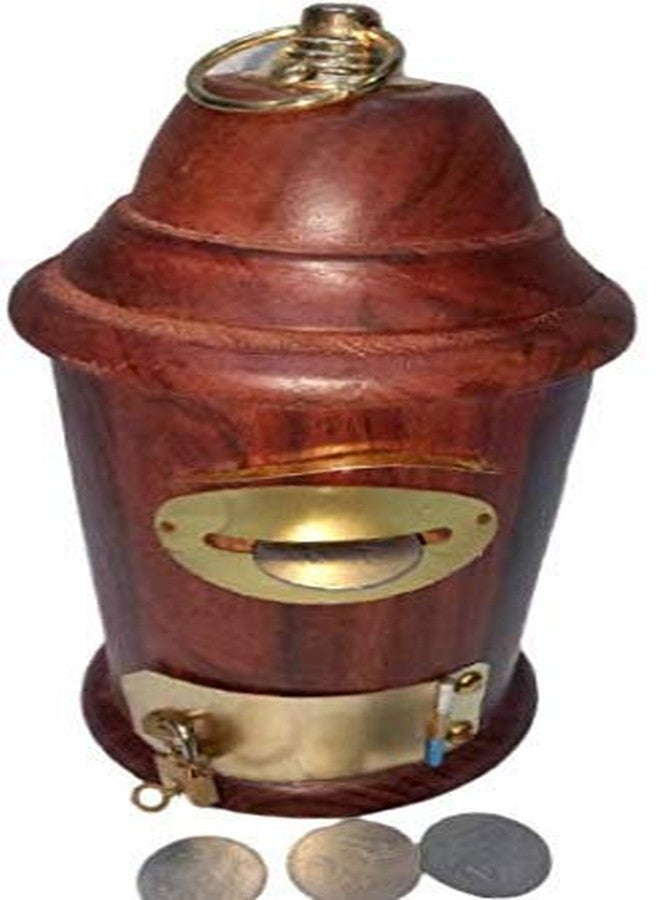 DWH Deluxe Wood HANDICRAFTS Handcrafted Wooden Money Bank Safe Kid Post Office Shape // Piggy Bank for Adults-(GULLAK)// with Lock and Key - Image 2